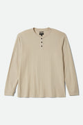 Vintage Ribbed L/S Henley - Beige