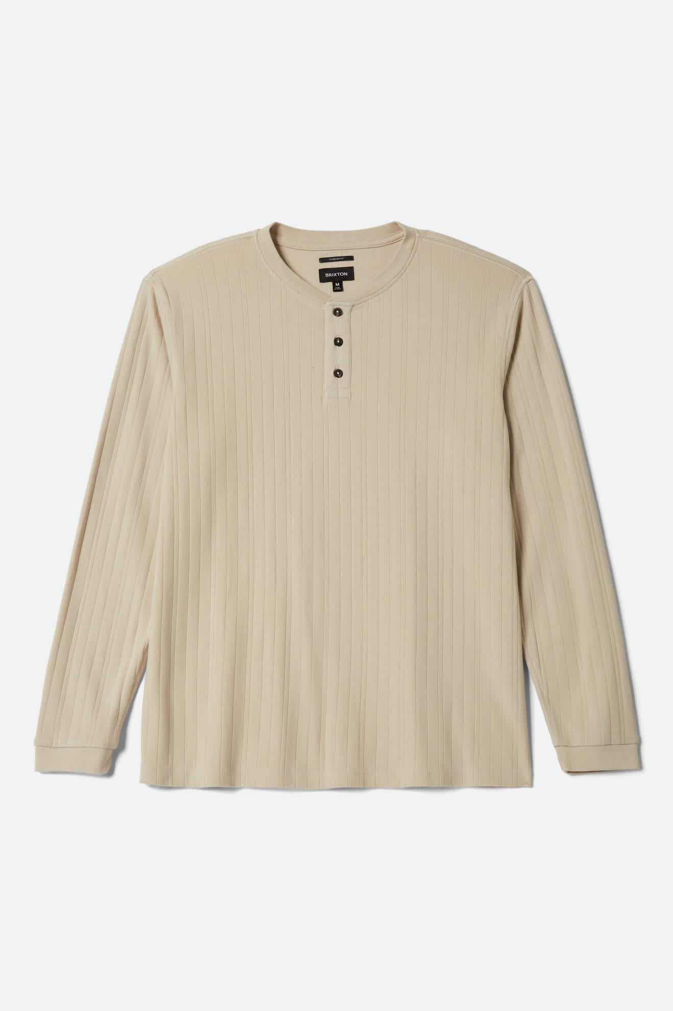 Vintage Ribbed L/S Henley - Beige