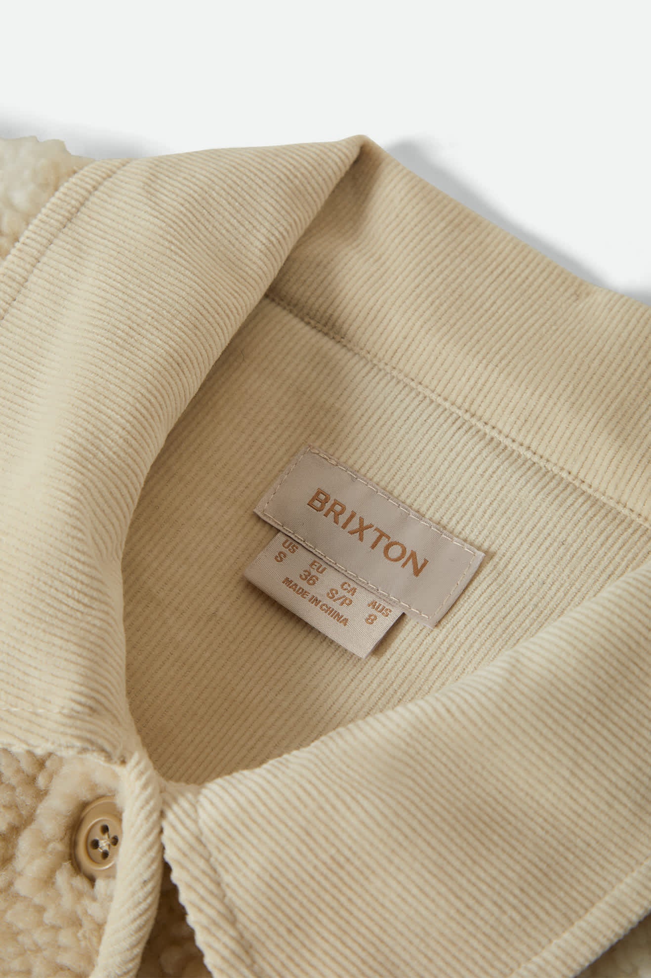 Women's Delilah Sherpa Jacket - White/Natural Finish Line Checker