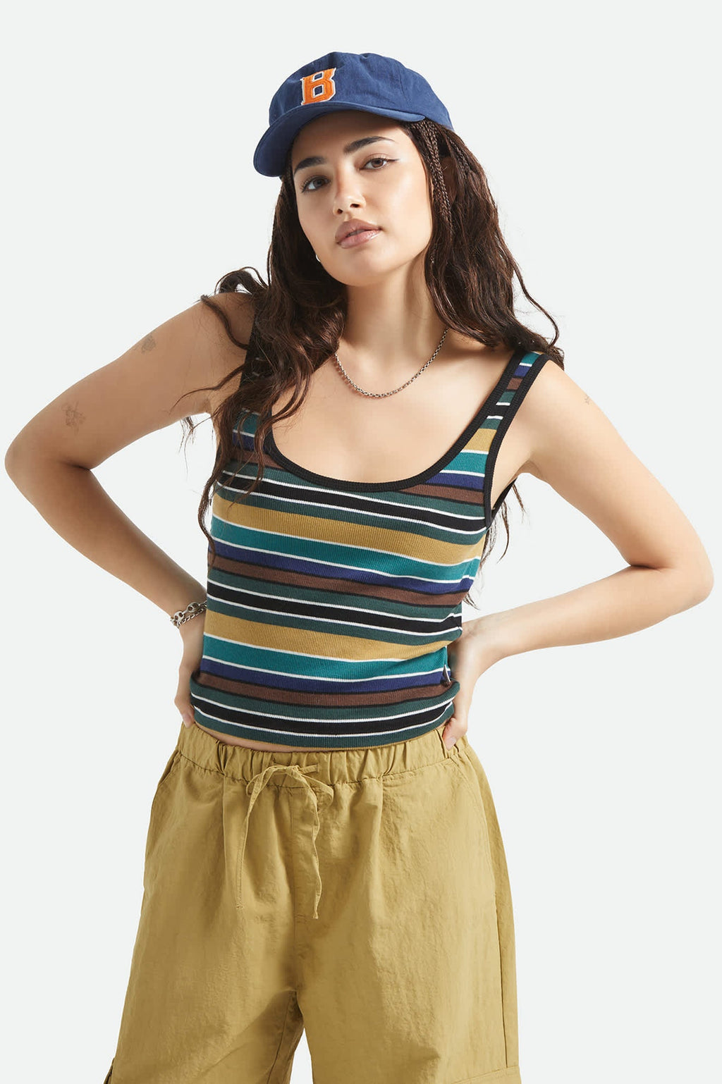Ringer Organic A-Tank - Multi Retro Stripe