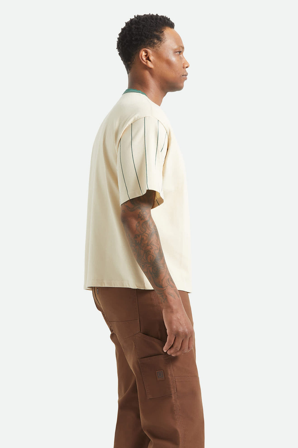 Boxy Short Sleeve Baseball T-Shirt - Whitecap/Primal Green