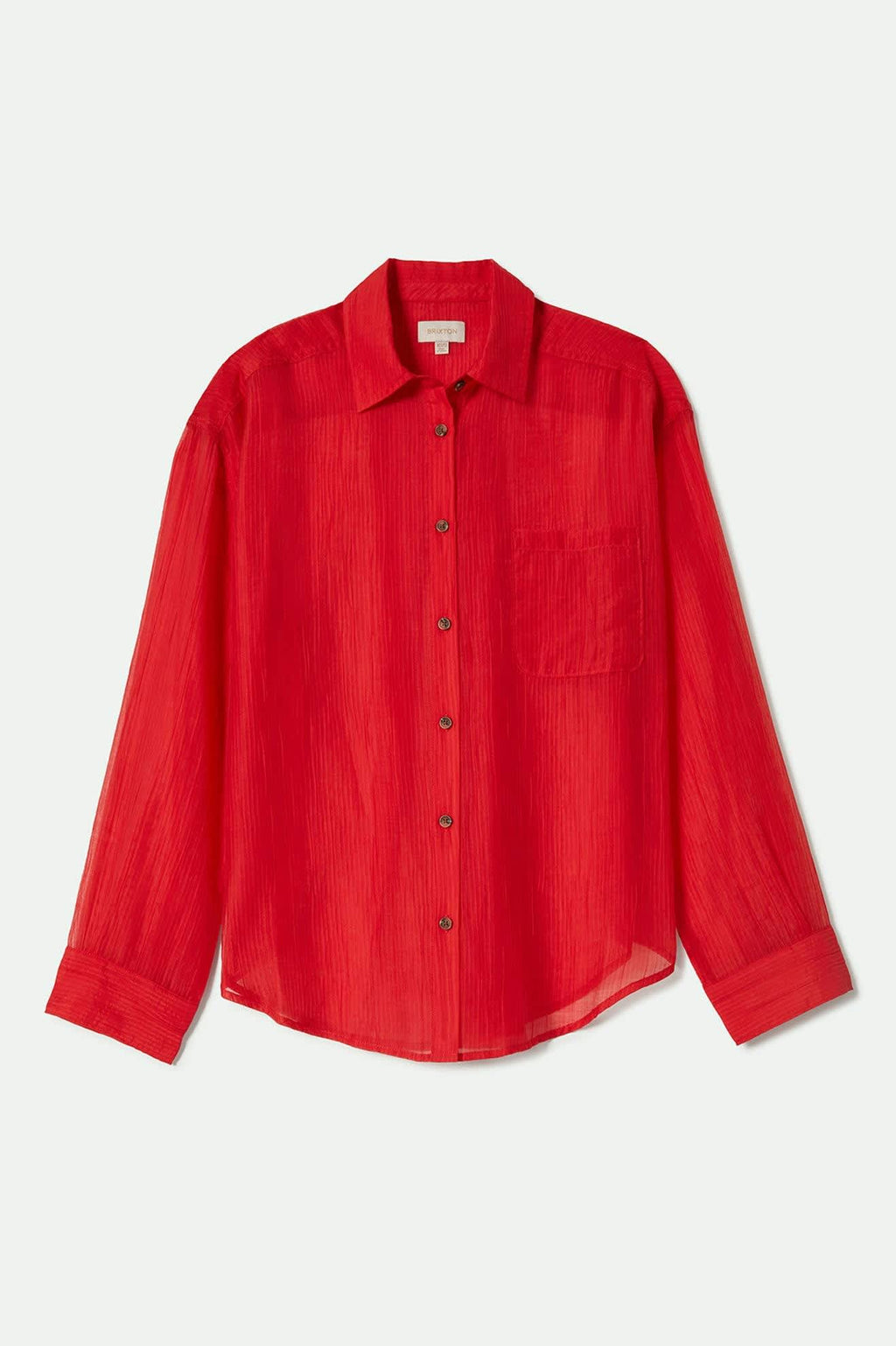 Women's East Side Boxy L/S Button Down - Crimson