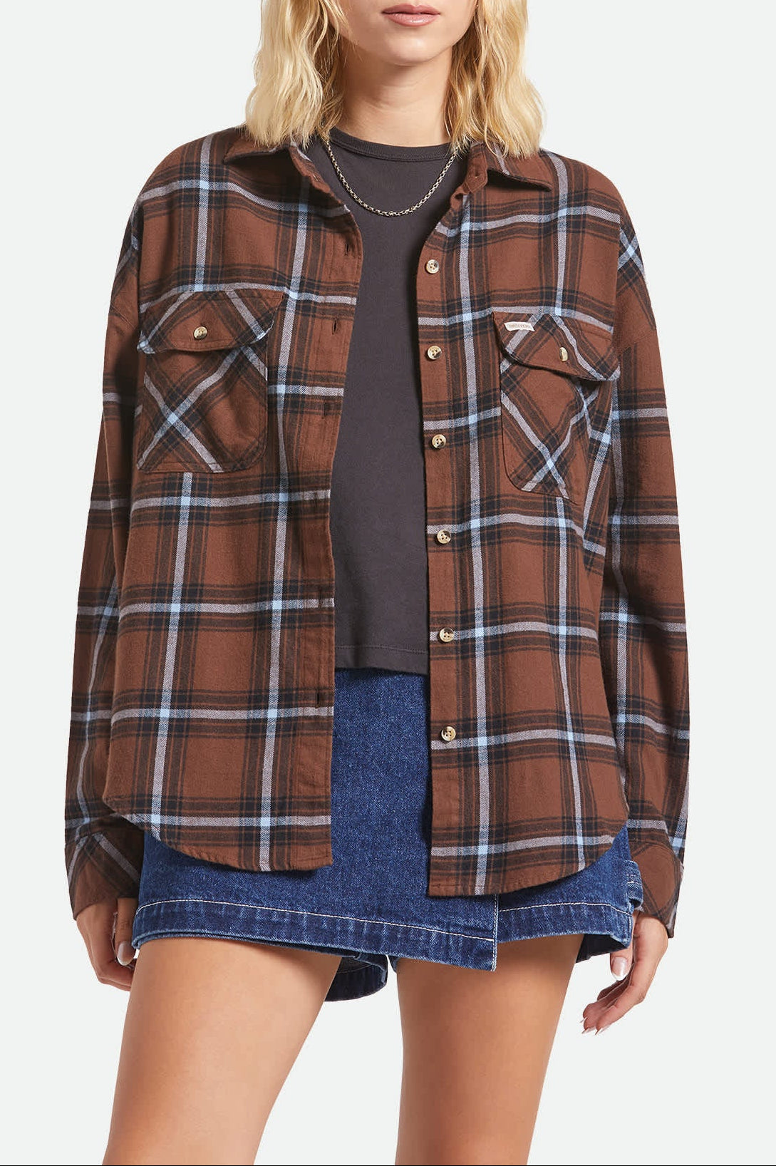 Women's Bowery Vintage Overshirt - Pinecone Brown/Black/Borrowed Blue