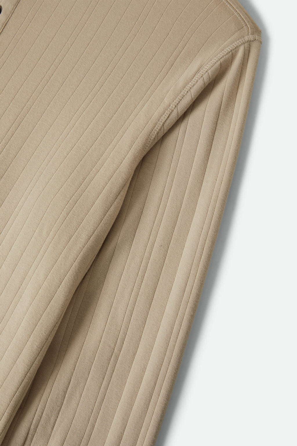Vintage Ribbed L/S Henley - Beige
