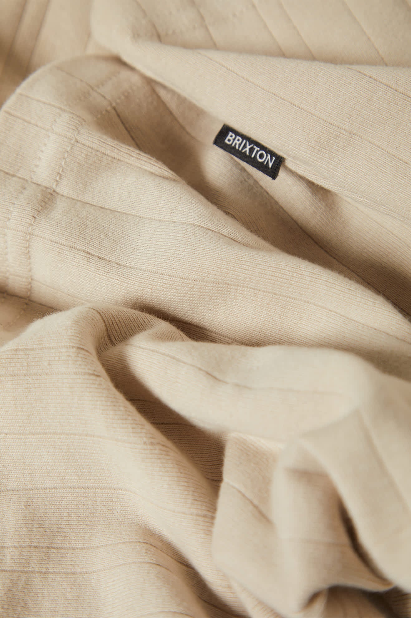 Vintage Ribbed L/S Henley - Beige