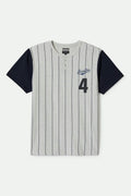 The League Baseball T-Shirt - Heather Grey Ash/Washed Navy