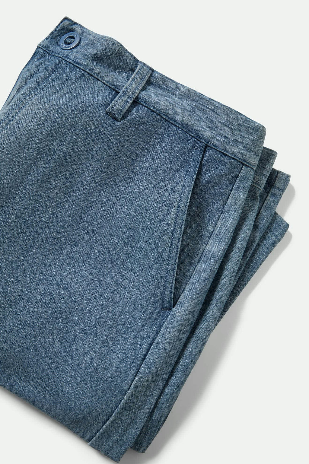 Choice Chino Baggy Short - Light Wash Denim Herringbone