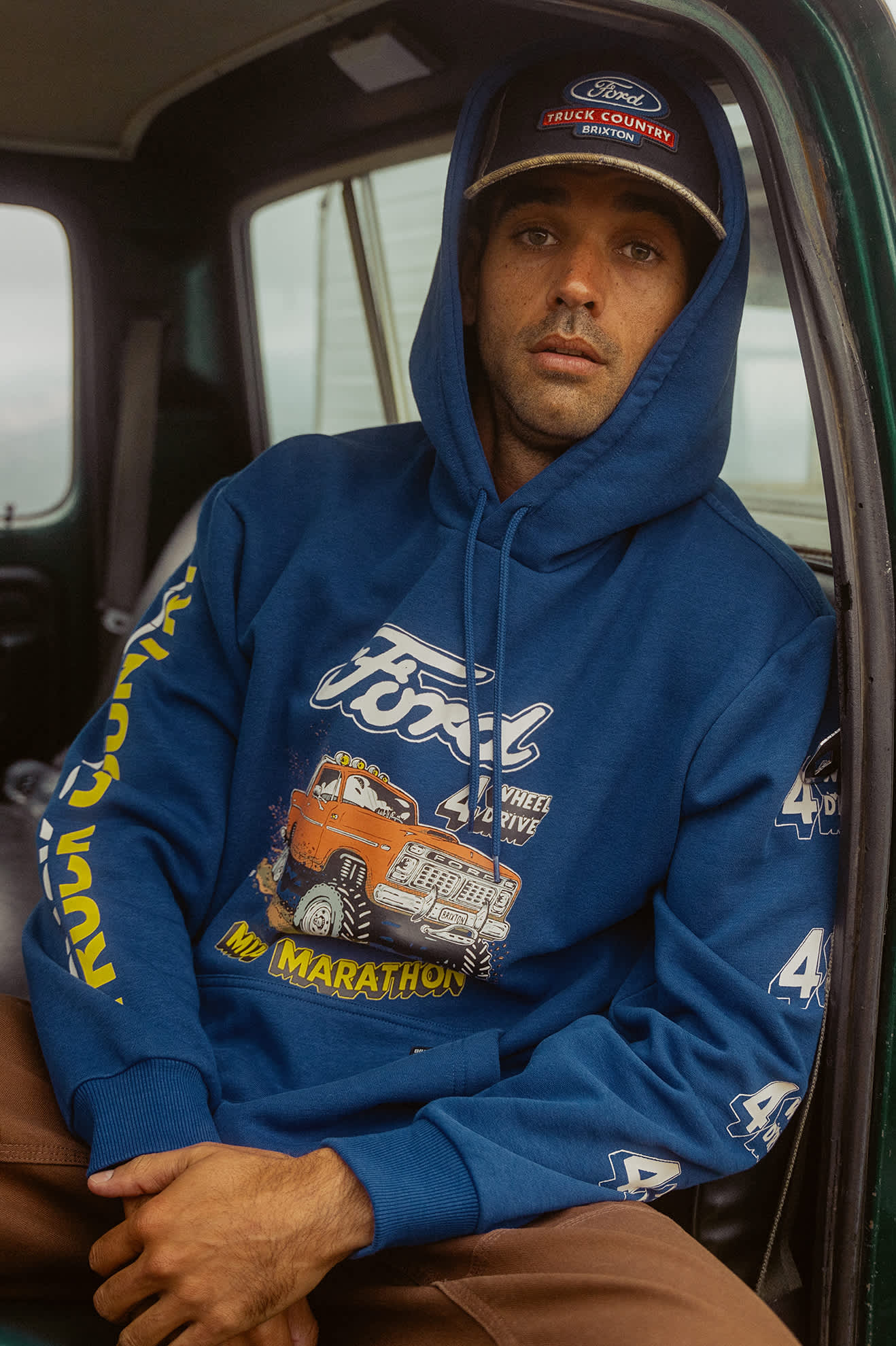 Ford Mud Marathon Relaxed Fleece Hoodie - Ford Blue