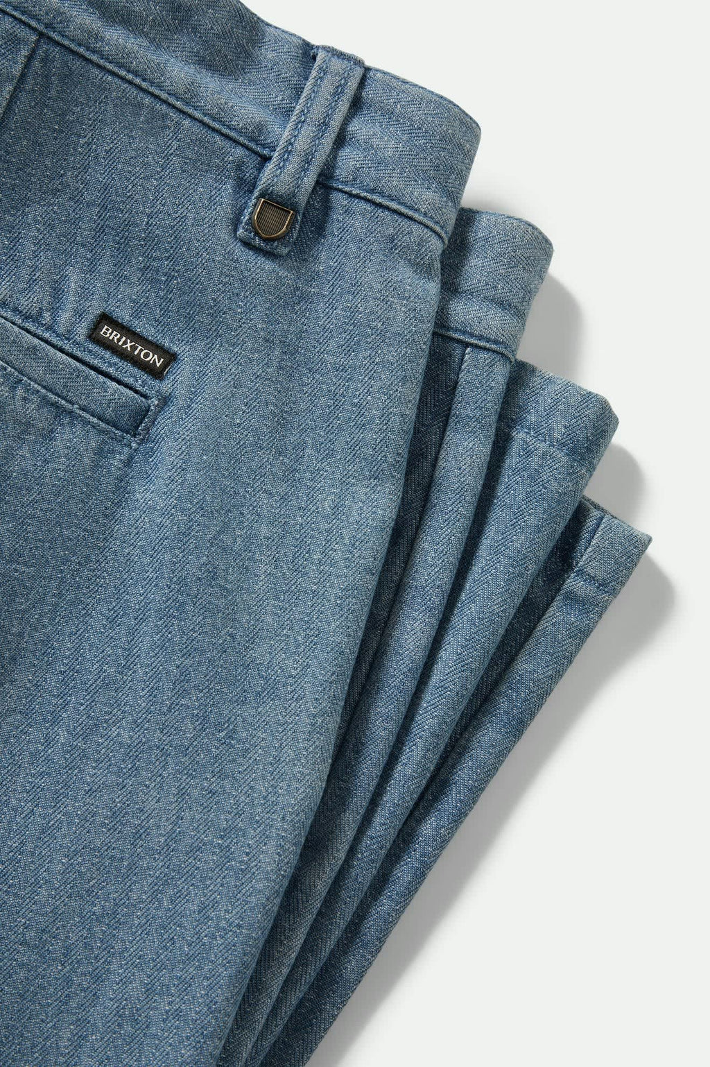 Choice Chino Baggy Short - Light Wash Denim Herringbone