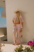 The Mercer Wide Leg Trouser Pant - Chalk Pink