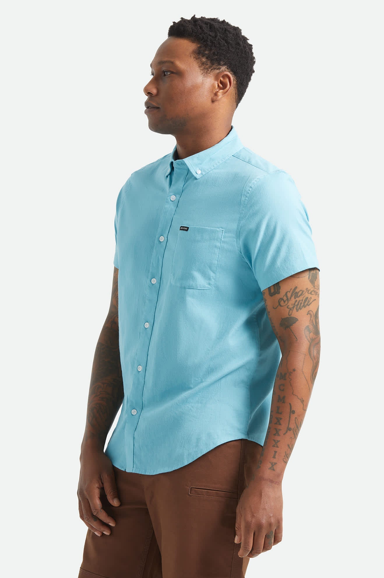 Sanford Oxford Short Sleeve Shirt - Blue Aura