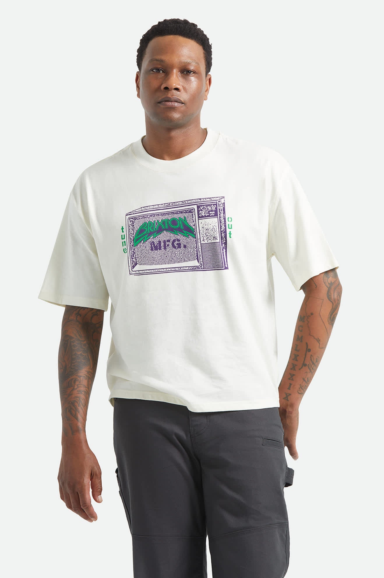 Tune Out Short Sleeve Cropped T-Shirt - Cream