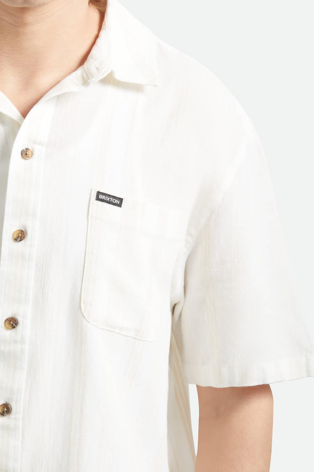 Cru Stripe Dobby Short Sleeve Shirt - Off White