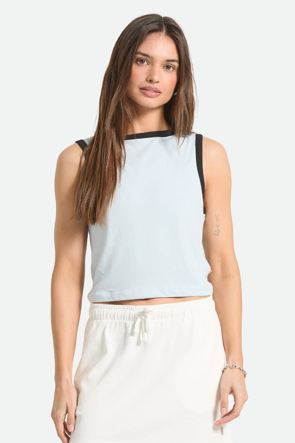 Carefree Organic Garment Dye Cropped Tank - Blue Aura