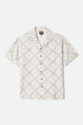 Bunker Slub Short Sleeve Shirt - Off White/Blue Tile