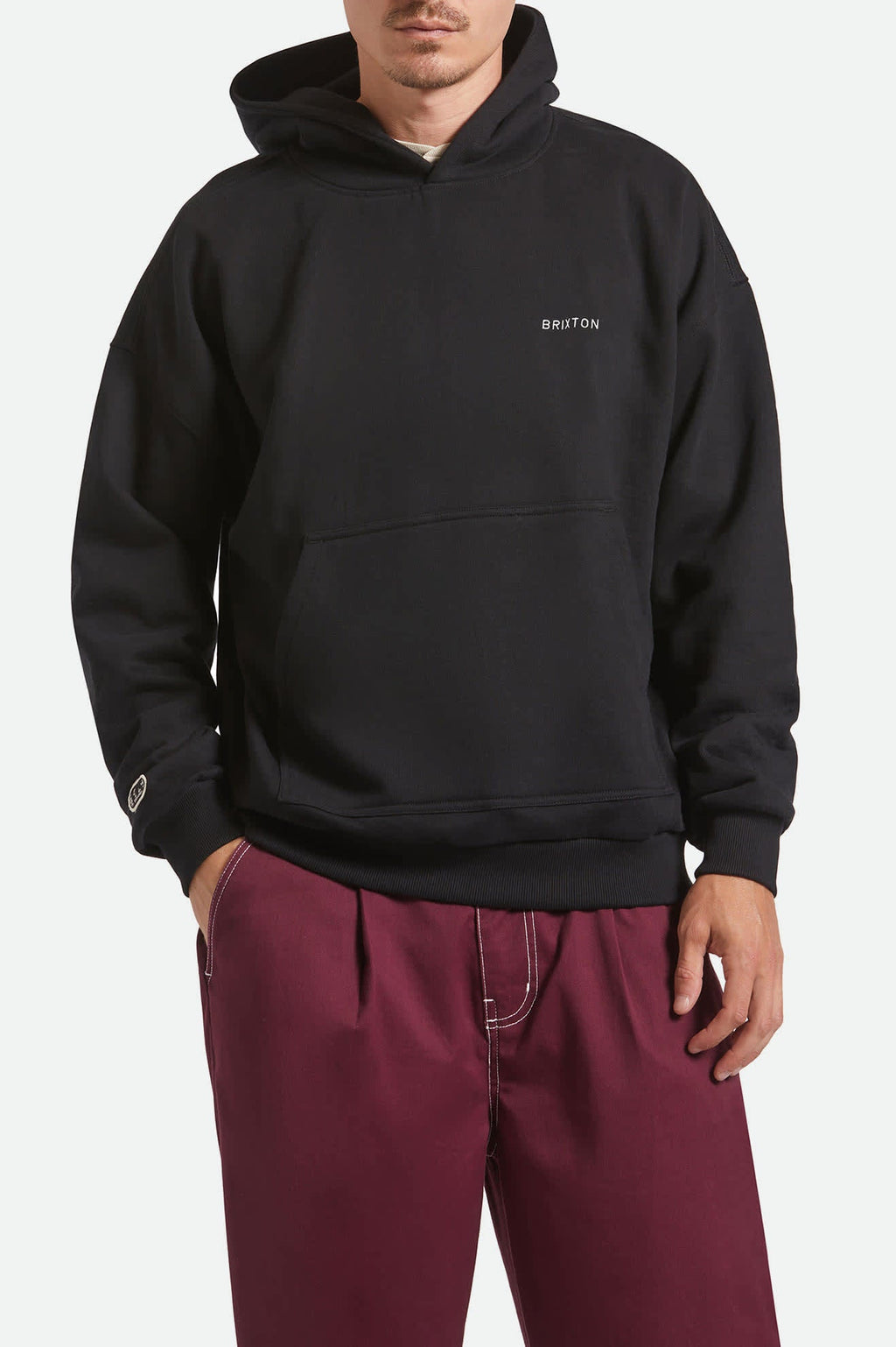 Embroidered Heavyweight Oversized Hoodie - Black