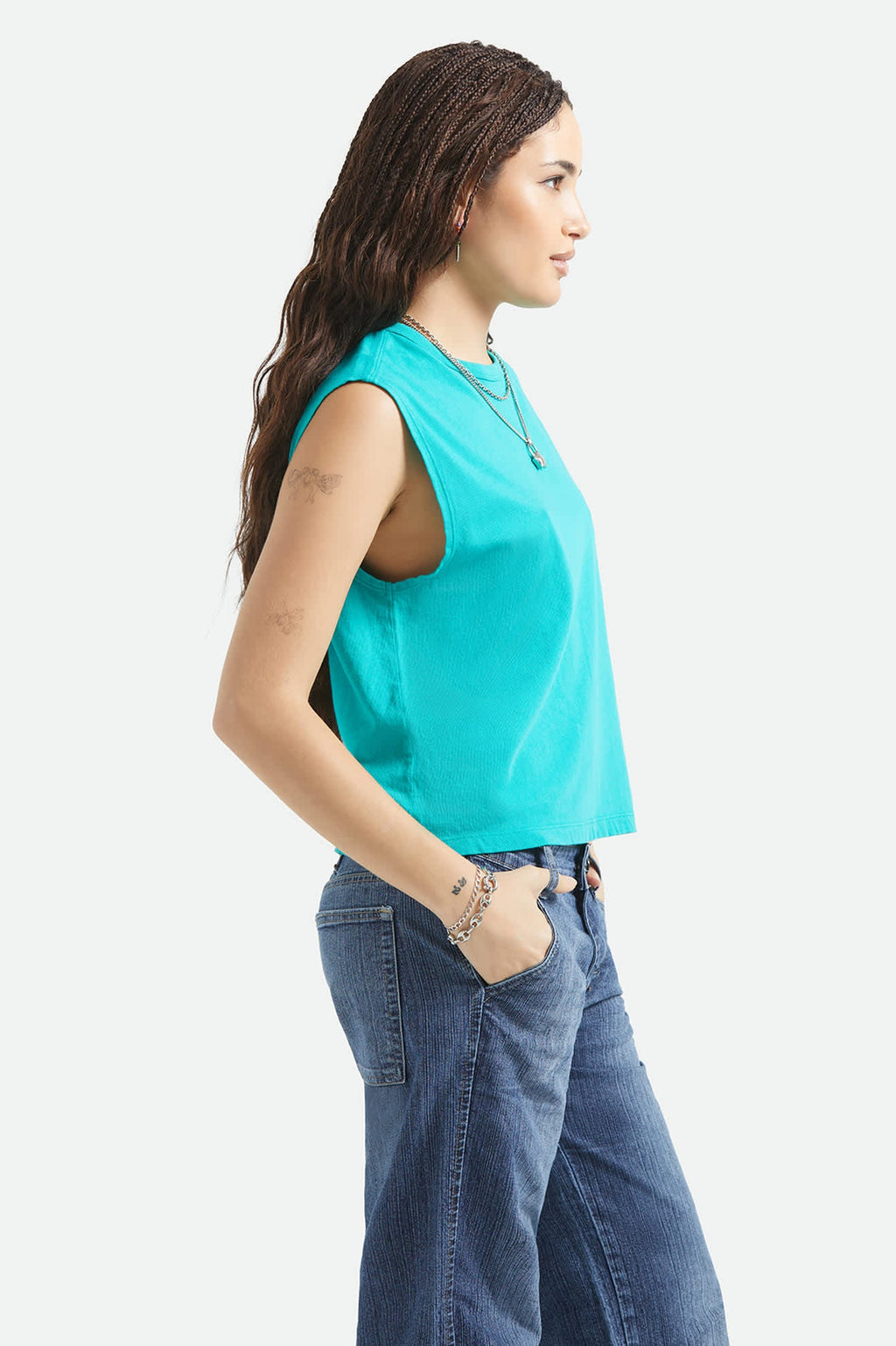 Carefree Organic Garment Dye Muscle Tank - Retro Green