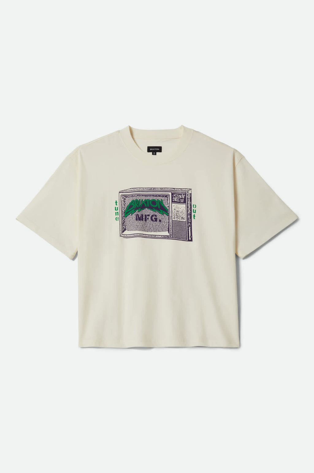 Tune Out Short Sleeve Cropped T-Shirt - Cream