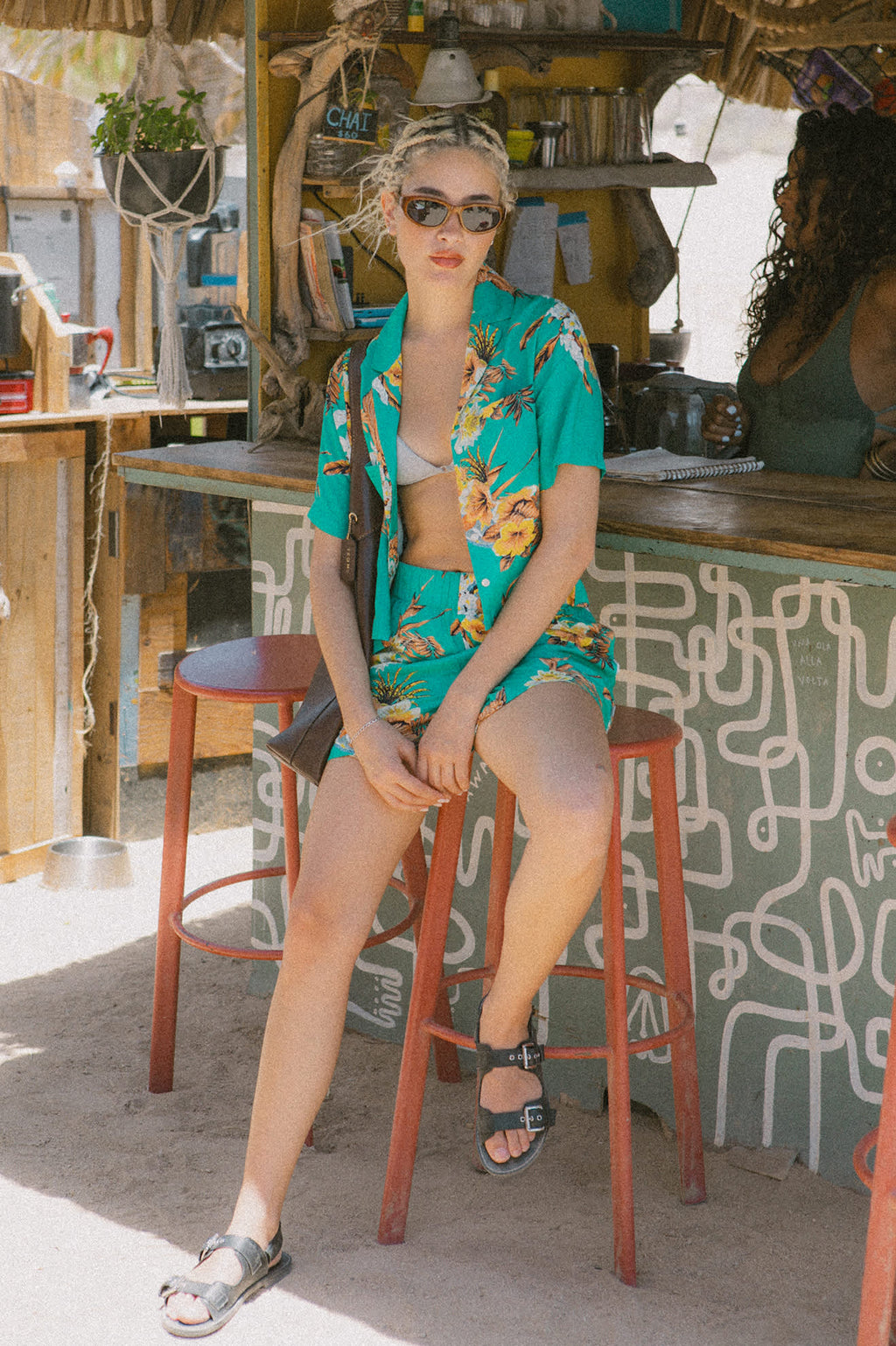 Campos Button Down Shirt - Retro Green Flor Campos
