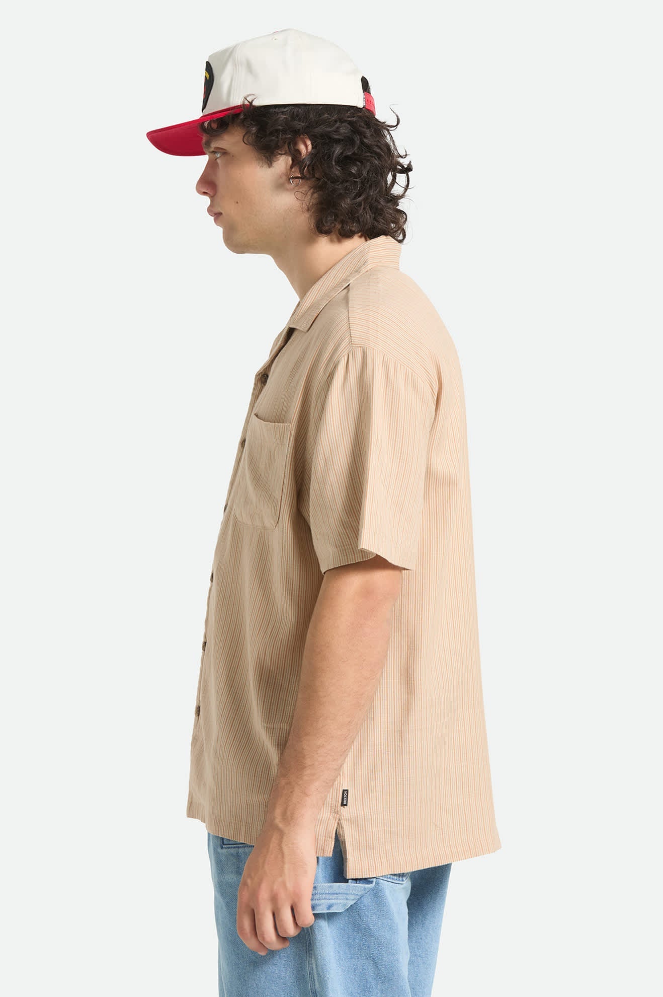 Bunker Slub Short Sleeve Shirt - Italian Clay Stripe